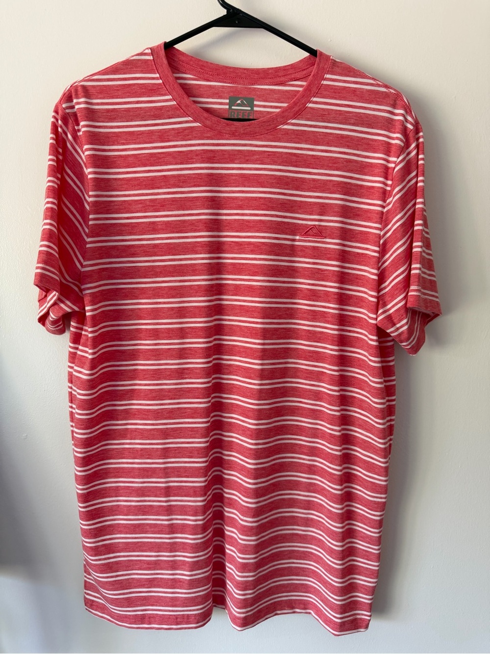 Reef Red and White Striped Short Sleeve Crewneck Tee